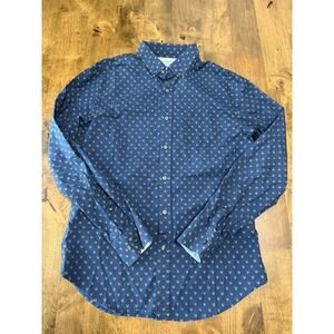 EUC Mens Banana Republic Luxe Poplon grant slim fit FOX PRINT button up size M